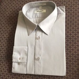 Mens Gray Slim Fit Button Down Shirt - (New).
